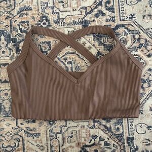 Year of Ours Chocolate Ribbed Top